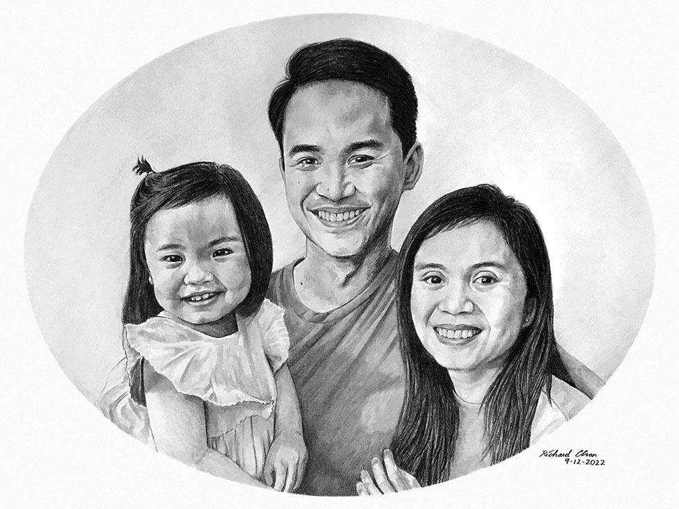A Family Portrait - Pencil Drawing